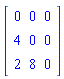 Matrix([[0, 0, 0], [4, 0, 0], [2, 8, 0]])