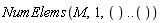 NumElems(M, 1, () .. ())