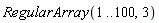 RegularArray(1 .. 100, 3)