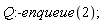 Q:-enqueue(2)
