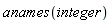 anames(integer)