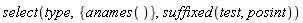 select(type, {anames()}, suffixed(test, posint))