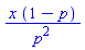 x*(1-p)/p^2