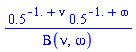 .5^(-1.+nu)*.5^(-1.+omega)/Beta(nu, omega)