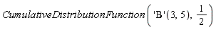 CumulativeDistributionFunction(('Beta')(3, 5), 1/2)