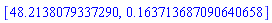 [48.2138079337290, .163713687090640658]