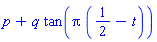 p+q*tan(Pi*(1/2-t))