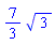 (7/3)*3^(1/2)