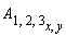 A[1, 2, 3][x, y]