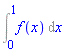Int(f(x), x = 0 .. 1)