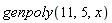 genpoly(11, 5, x)