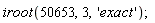 iroot(50653, 3, 'exact')