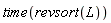 time(revsort(L))