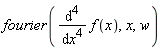 fourier(diff(f(x), x, x, x, x), x, w)