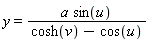 y = a*sin(u)/(cosh(v)-cos(u))