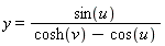 y = sin(u)/(cosh(v)-cos(u))