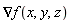 Nabla(f(x, y, z))
