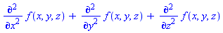 diff(diff(f(x, y, z), x), x)+diff(diff(f(x, y, z), y), y)+diff(diff(f(x, y, z), z), z)