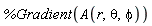 %Gradient(A(r, theta, phi))