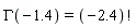 GAMMA(-1.4) = factorial(-2.4)