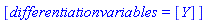 [differentiationvariables = [Y]]