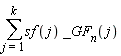 sum(sf(j)*_GF[n](j), j = 1 .. k)