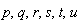 p, q, r, s, t, u