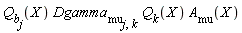 Q[b][j](X)*Dgamma[mu][j, k]*Q[k](X)*A[mu](X)