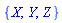 {X, Y, Z}