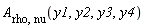 A[rho, nu](y1, y2, y3, y4)