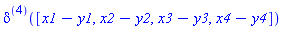 Dirac([x1-y1, x2-y2, x3-y3, x4-y4])