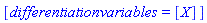 [differentiationvariables = [X]]
