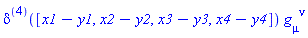 Dirac([x1-y1, x2-y2, x3-y3, x4-y4])*Physics:-g_[mu, `~nu`]
