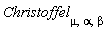 Christoffel[mu, alpha, beta]