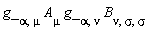 g_[alpha, mu]*A[mu]*g_[alpha, nu]*B[nu, sigma, sigma]