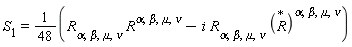 S[1]=1/48(R[alpha,beta,mu,nu] R^(alpha,beta,mu,nu)-i R[alpha,beta,mu,nu] (R)^(alpha,beta,mu,nu))