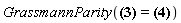 GrassmannParity(F(x, y, z, theta[1], theta[2], theta[3]) = _F1(x, y, z)-Physics:-`*`(theta[1], _Q1(x, y, z))-Physics:-`*`(theta[2], _Q2(x, y, z))-Physics:-`*`(theta[3], _Q3(x, y, z))+_F2(x, y, z)*Physics:-`*`(theta[1], theta[2])+_F3(x, y, z)*Physics:-`*`(theta[1], theta[3])+_F4(x, y, z)*Physics:-`*`(theta[2], theta[3])-Physics:-`*`(theta[1], theta[2], theta[3], _Q4(x, y, z)))
