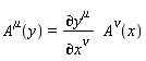 A(y)^mu = `&PartialD;`(y^mu)*A(x)^nu/`&PartialD;`(x^nu)
