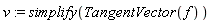 v := simplify(TangentVector(f))