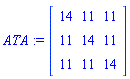 array( 1 .. 3, 1 .. 3, [( 2, 3 ) = (11), ( 1, 2 ) = (11), ( 1, 3 ) = (11), ( 1, 1 ) = (14), ( 2, 2 ) = (14), ( 3, 3 ) = (14), ( 2, 1 ) = (11), ( 3, 1 ) = (11), ( 3, 2 ) = (11)  ] )