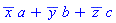 conjugate(x)*a+conjugate(y)*b+conjugate(z)*c