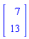 Vector(2, {(1) = 7, (2) = 13})