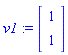 v1 := Vector[column]([[1], [1]])