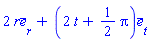 Vector[column]([[2*r], [2*t+(1/2)*Pi]], ["r", "t"], "field")