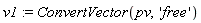 v1 := ConvertVector(pv, 'free')