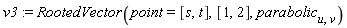 v3 := RootedVector(point = [s, t], [1, 2], parabolic[u, v])