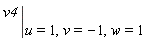 eval(v4, [u = 1, v = -1, w = 1])