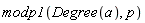 modp1(Degree(a), p)