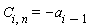 C[i, n] = -a[i-1]
