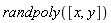 randpoly([x, y])